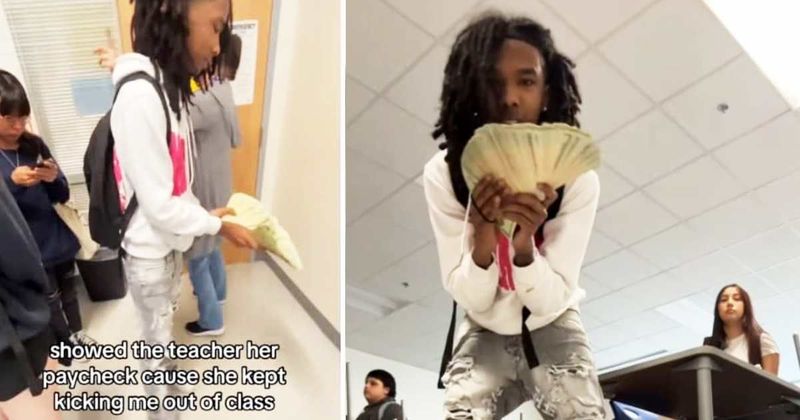 Disrespectful student waves thick wad of cash to mock tutor's 'paycheck' — and no teacher deserves that