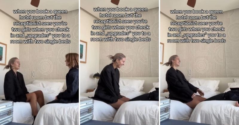 Queer couple gets room with twin beds after receptionist saw two girls checking in, sparking debate