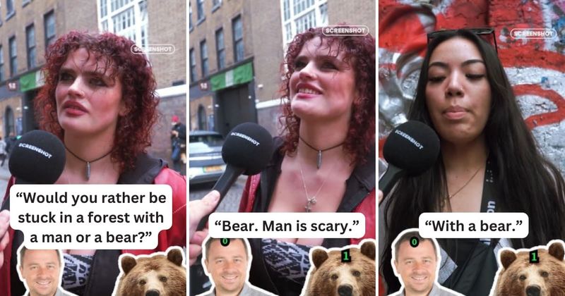 Shocking responses to the viral 'man or bear?' question shows how 'safe' women feel