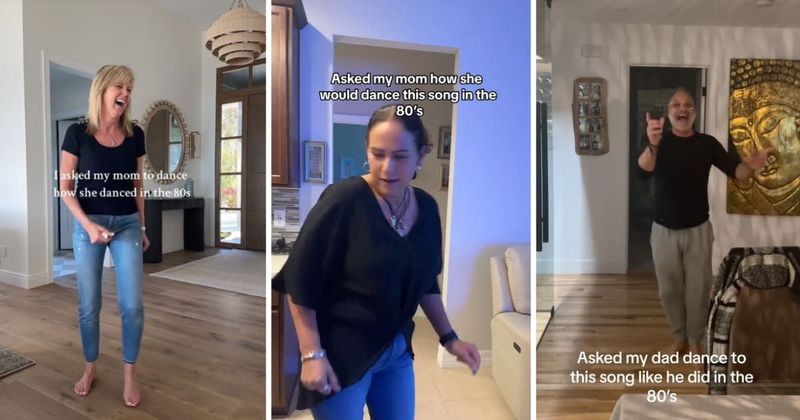 Parents everywhere show off their best '80s dance moves in new trend and leave their kids impressed