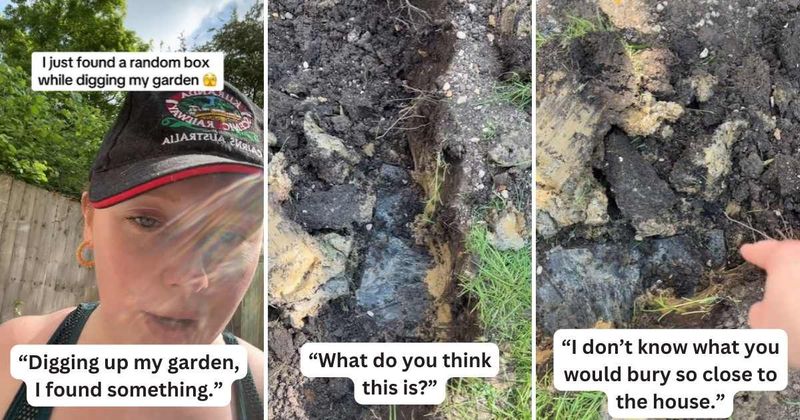 Woman unearths mystery box buried in her garden and its contents left her baffled: 'I'm traumatized'