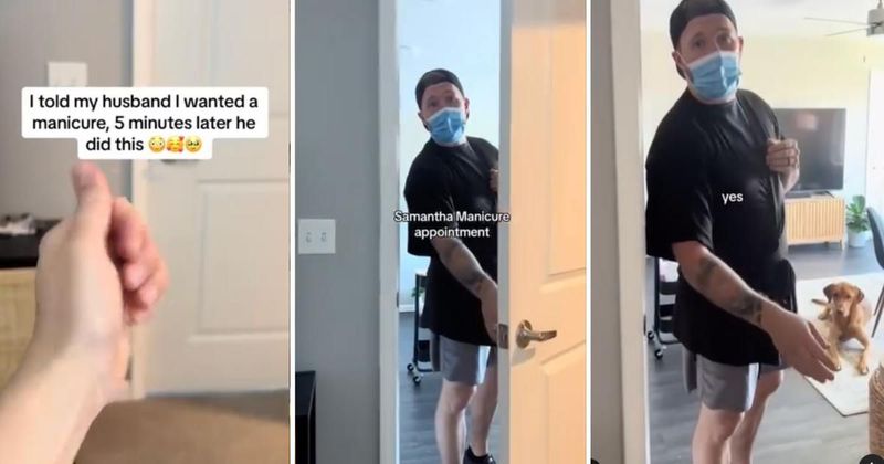 Husband hilariously brings entire nail salon at home after wife wanted a manicure