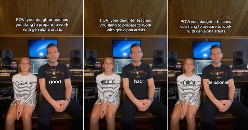 Daughter teaching dad 'new-age' slang words so he can work with Gen Alpha is hilariously wholesome