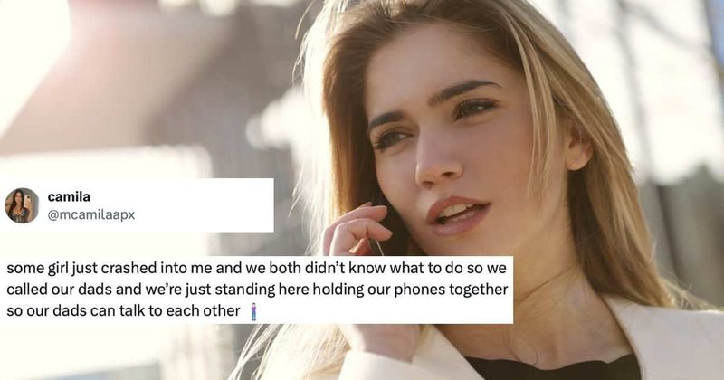 People are in splits with woman's reaction after crashing her car and it's relatable