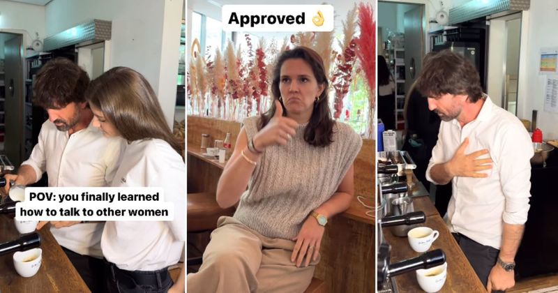 Husband masters the art of talking to 'other women' and his wife approves