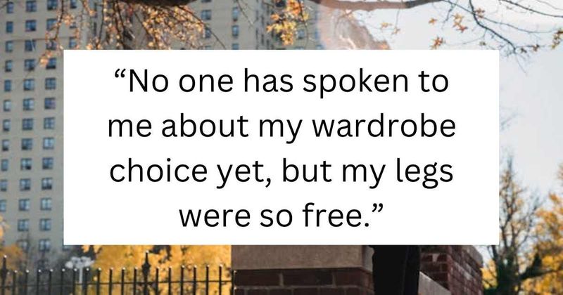 Queer guy finds hilarious loophole in company's strict dress code policy to tackle the hot days