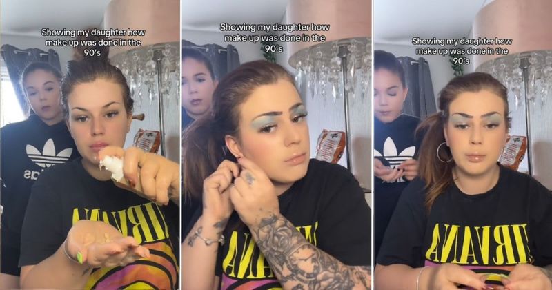 Mom showing 90s makeup trends to puzzled Gen Z daughter gets hilarious reactions online