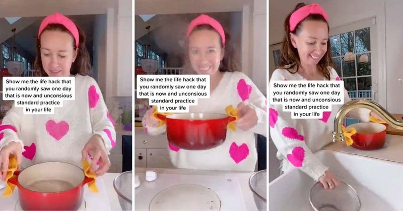 Woman's ingenious pasta-draining hack is so easy, it feels life-changing