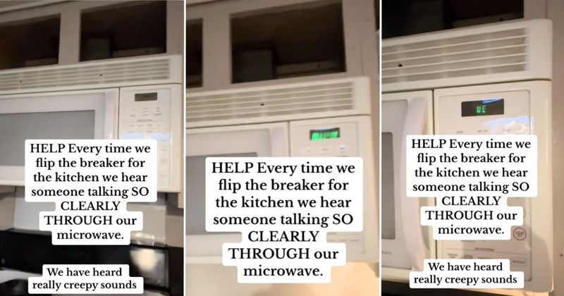 Woman unravels the hilarious mystery behind a disturbing but goofy voice coming from her microwave