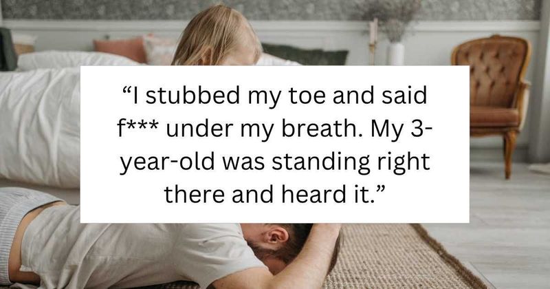 Three-year-old's response to dad yelling a swear word after stubbing his toe is absolutely iconic