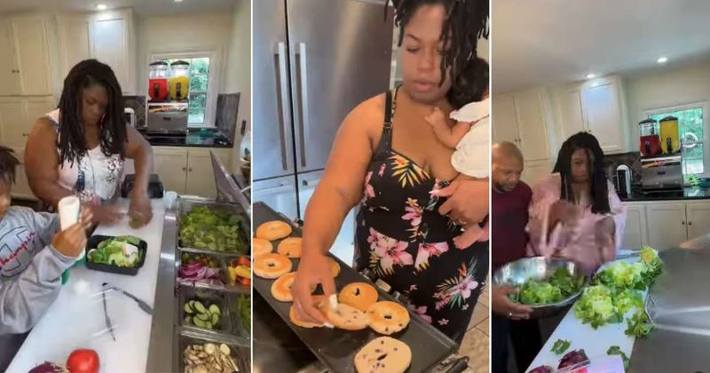 Mom sets up a salad bar at home to make her kids eat healthy and the internet is impressed