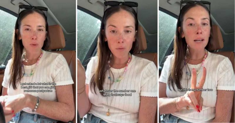 Woman explains why a particular text message is the best gift for a friend who just had a baby