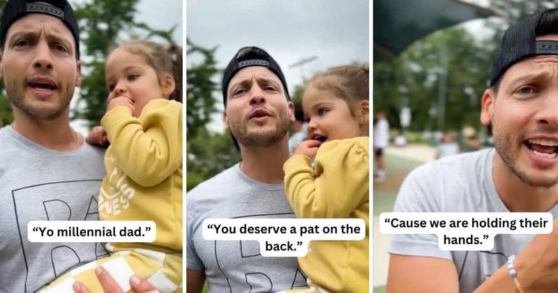 Man creates wholesome anthem for millennial dads trying to be better fathers: "Pat on the back"