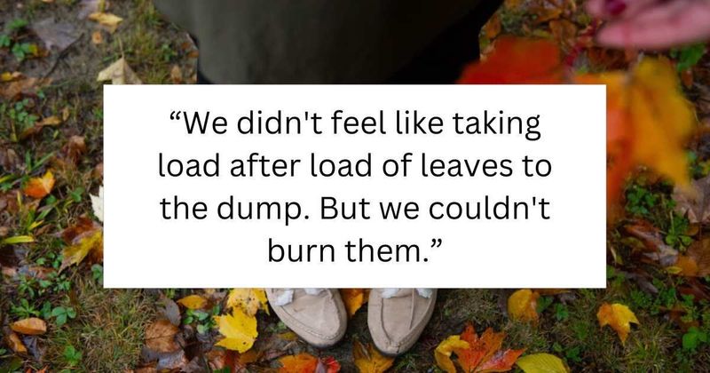 Teenager makes core memory with their grandpa after new rule bans burning of leaves in the fall