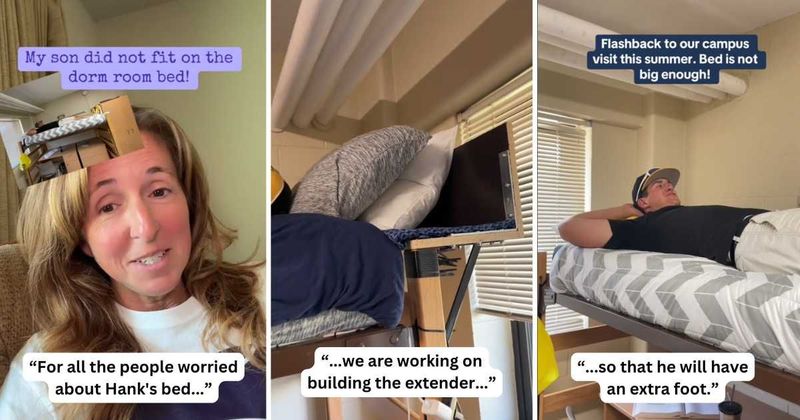 This is how these parents make sure their 6'7" tall son gets a good night's sleep at college