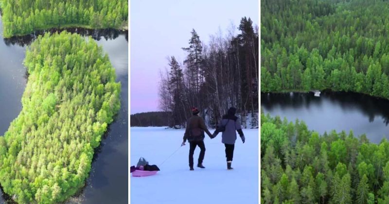 Couple buys uninhabited island in Finland to build a dream summer cabin instead of buying a house