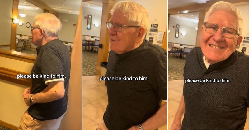 Woman shares grandfather's first day at assisted living facility and people can't get enough of him