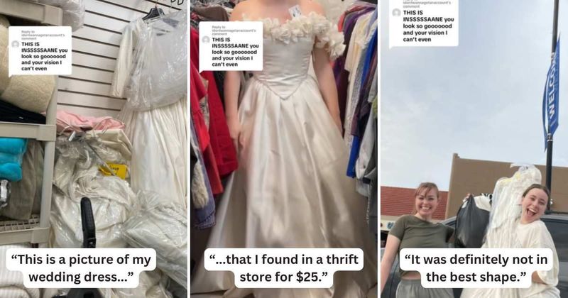 Woman transforms risky purchase of $25 thrift store wedding gown into her dream dress