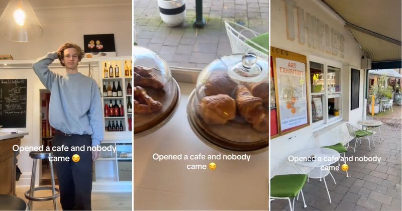 Community shows up after man posts video of no customers on first day of cafe opening