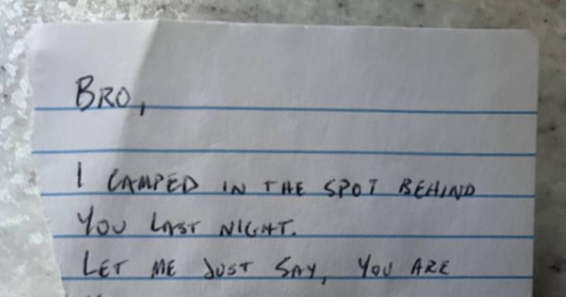 Sweet note from 'one dad to another' left at campsite is the reassurance that every father needs