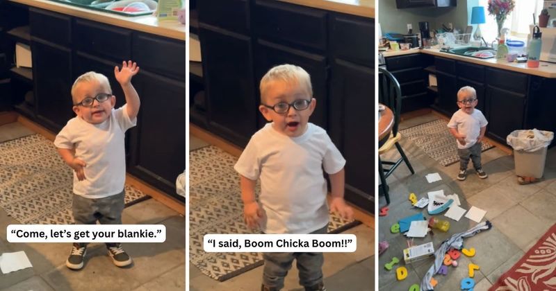 This adorable toddler steals the show with epic duet collab with his mom: 'Boom Chicka Boom'