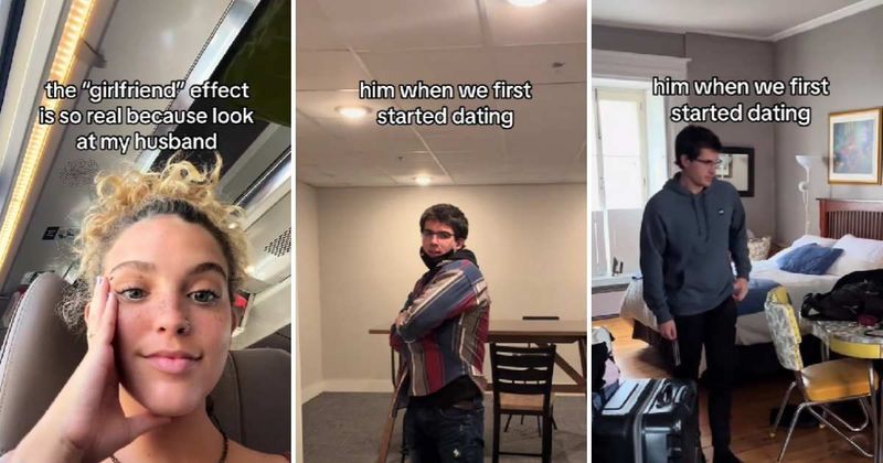 Wife shows her husband's epic style transformation for the 'girlfriend effect' trend