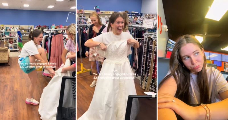 Bride-to-be stumbles upon 'perfect' wedding dress at thrift store for an unbelievable price
