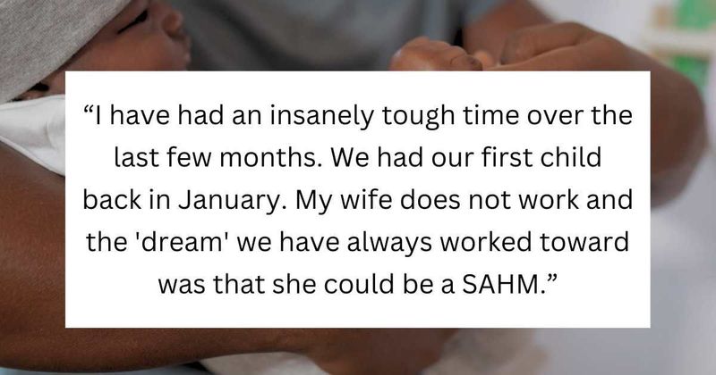 Man says his wife 'unloads' childcare and chores on him during his break from work, sparking debate