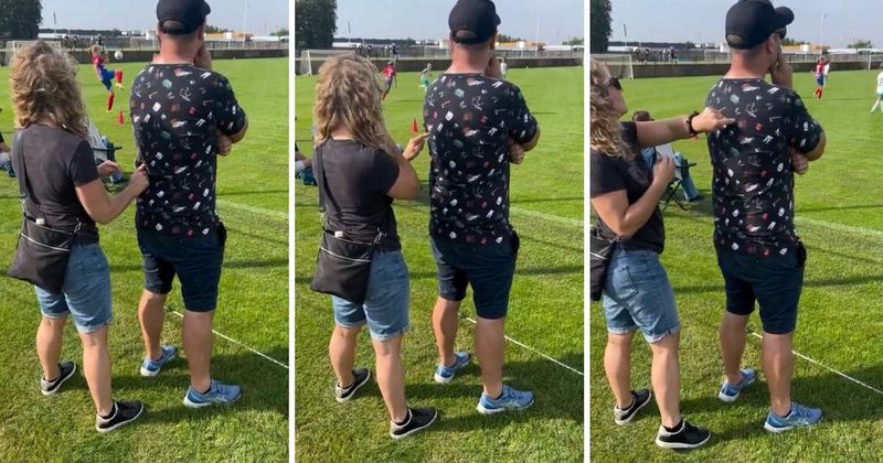 Dad who cannot hear or see is still the biggest cheerleader at his son's soccer matches