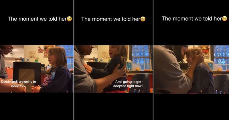 Incredible video shows the exact moment foster mom tells young daughter she's getting adopted
