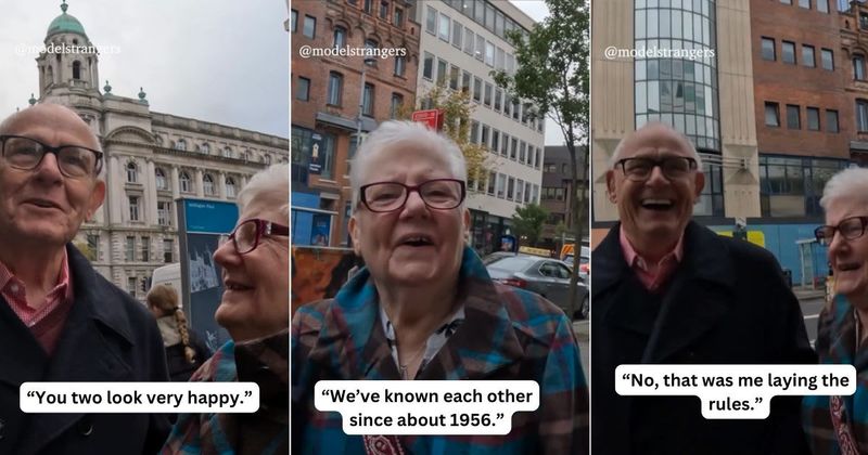Couple married for 62 years can't stop cracking each other up as they recount how they met