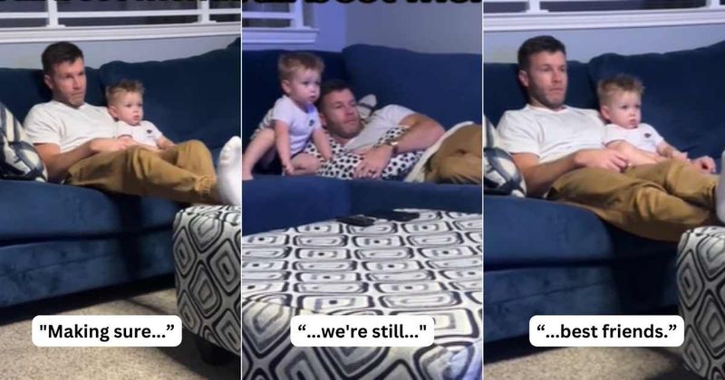 Dad puts toddler's loyalty to the test to check if they are 'still best friends' and he aced it