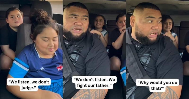 Dad's game of honesty with his three young daughters veers off course in the funniest way