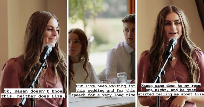 Woman secretly recorded brother waxing lyrical about his then girlfirend. She played it at their wedding.