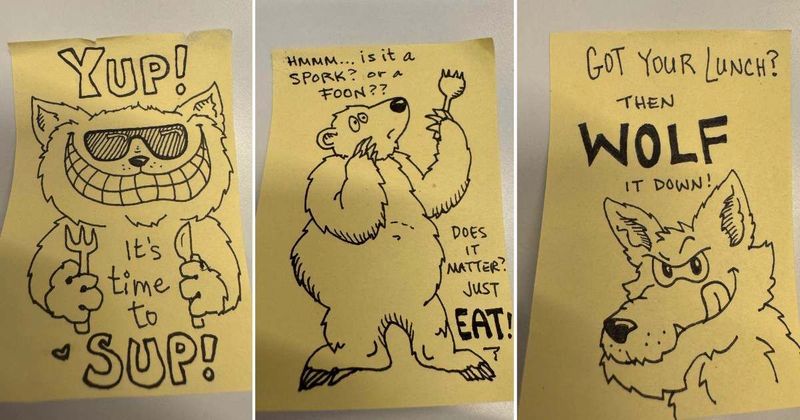 Wife’s 20-year tradition of adding creative, funny doodles to her spouse’s lunch impresses many