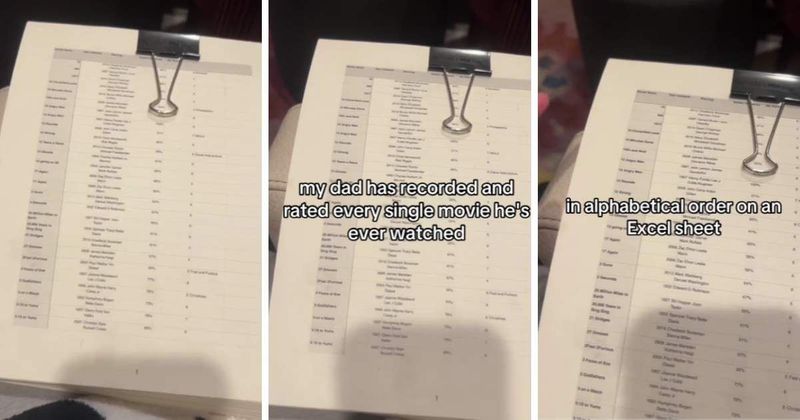 'Rotten Tomatoes' has got nothing on dad who maintains meticulous records of every movie he's ever watched