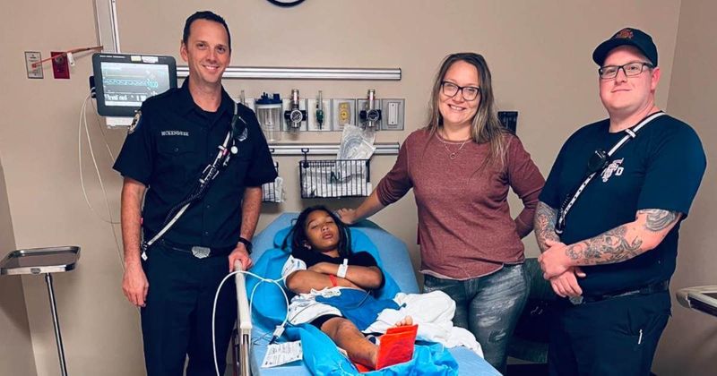 Firefighters bring joy to a boy stuck in bike spokes with a very special gift for the holidays