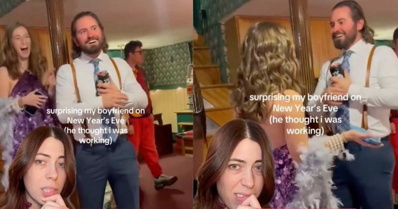 Man's bizarre reaction to his girlfriend's surprise on New Year's Eve ignites backlash online