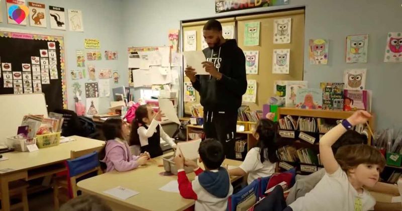 NBA star Mikal Bridges fulfills his childhood dream by becoming a second-grade teacher for a day