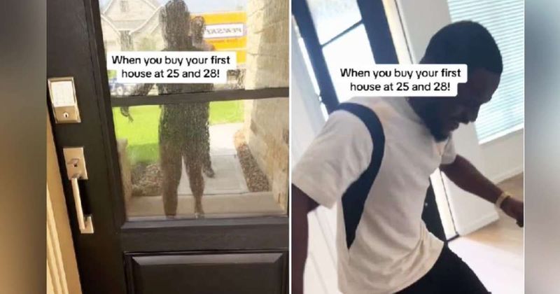 Young couple can barely hide their joy after buying a home — the moment they step in is just pure magic