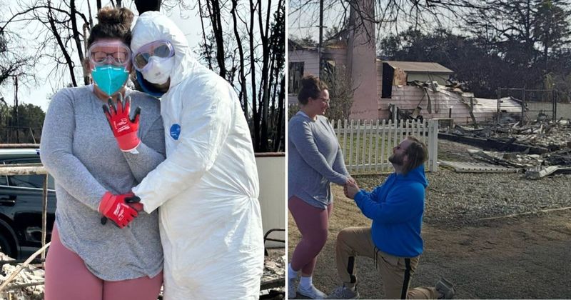 LA musician searches for engagement ring buried in wildfire rubble — proposes the moment he finds it