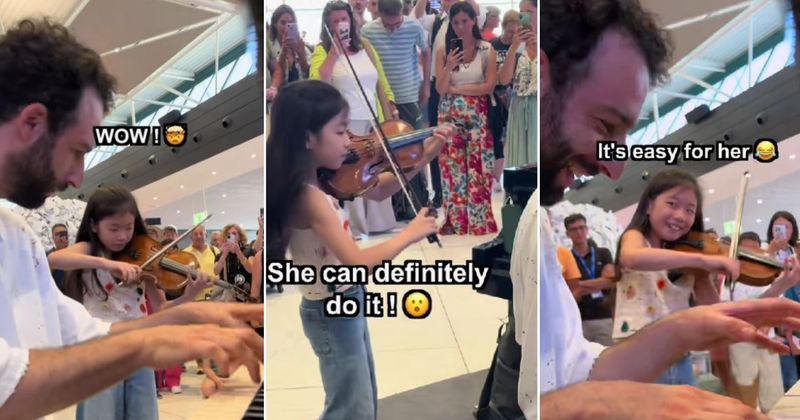 Passengers at Rome airport blown away as 8-year-old girl plays the near-impossible Vivaldi's 'Summer'