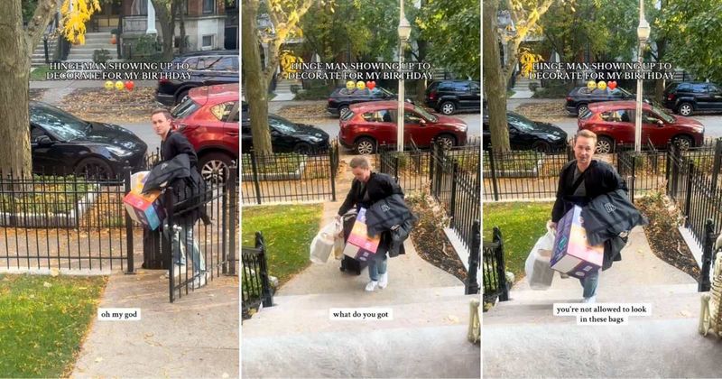 ‘Hinge man’ surprises girlfriend and then kicks her out to set up the perfect birthday
