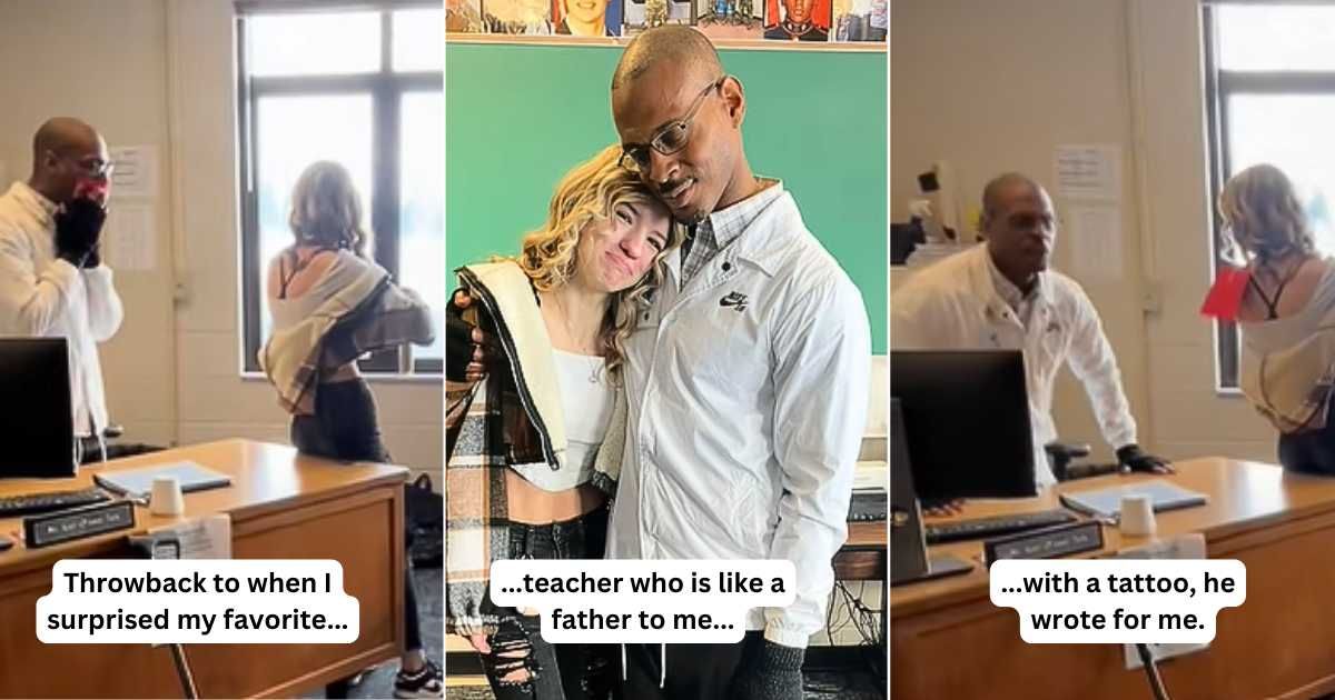 A teacher stepped up when a student lost her dad. She honored him with a tattoo bearing his powerful words