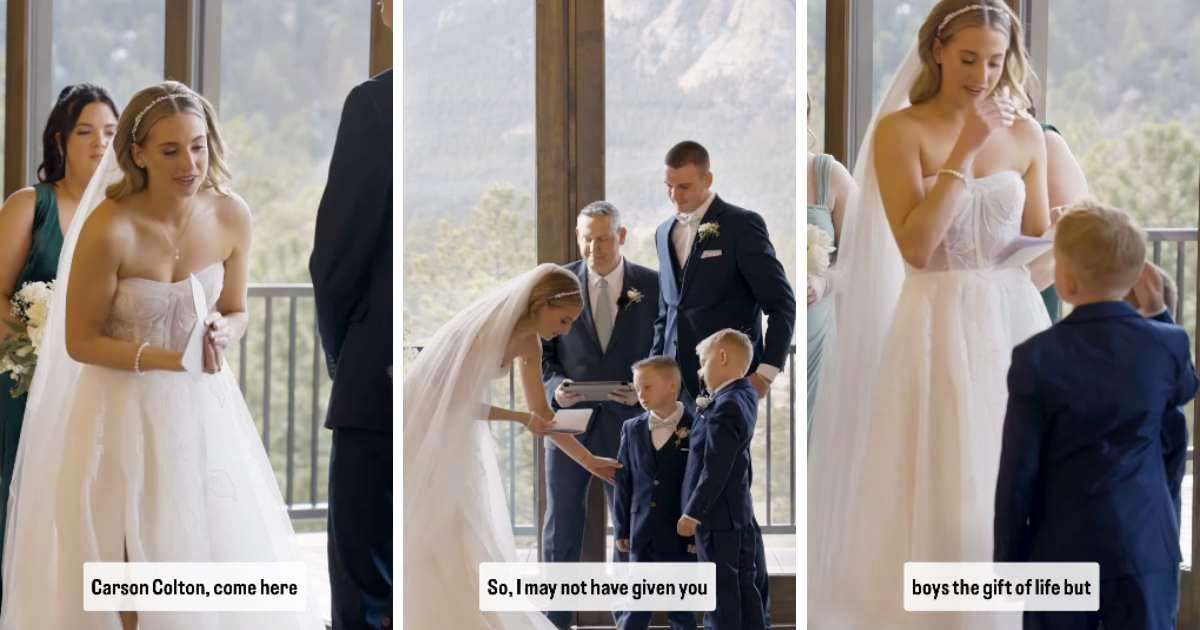 Bride stops just before saying ‘I do’ — then makes an unforgettable promise to her stepsons