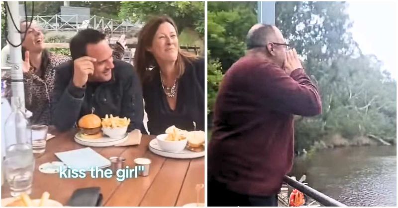 Aussie poet serenades two people on a rowing date at the lake — and he's the ultimate wingman