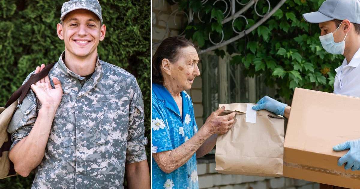 Grandma makes 'Amazon driver' feel at home without realizing it was her grandson returning from military duty