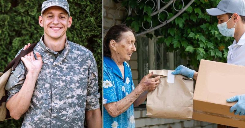 Grandma makes 'Amazon driver' feel at home without realizing it was her grandson returning from military duty