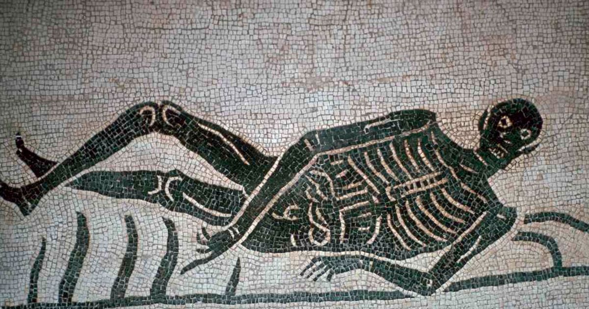 Archaeologists discovered a 2,400-year-old skeleton mosaic in Turkey, and it has timeless life advice