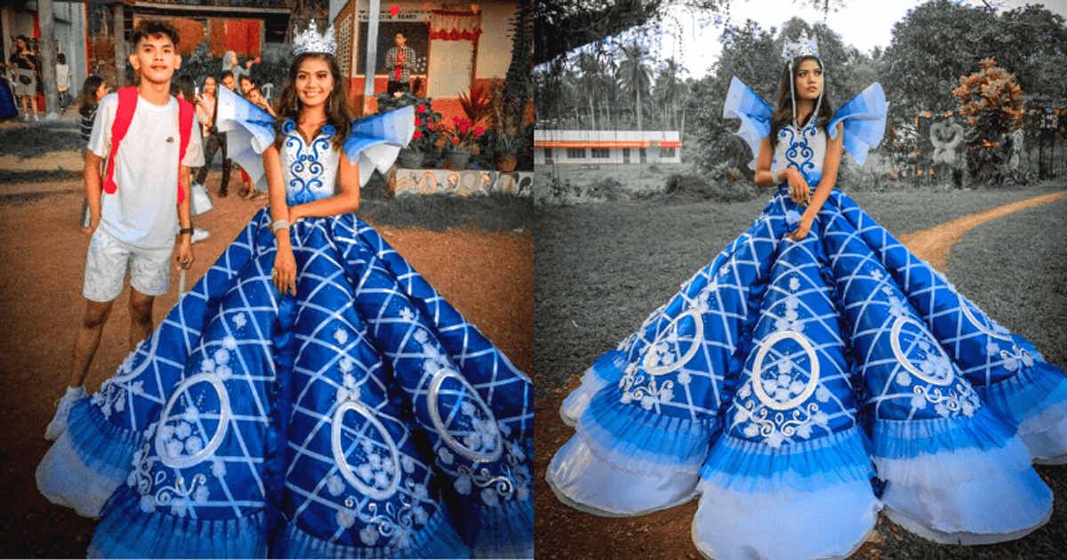 Family couldn't afford to rent a dress for daughter's prom — so her brother made a lovely dress from scratch